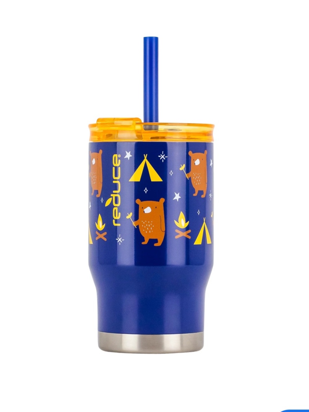 Reduce Kids Insulated Tumbler in Blue with Orange Camping Print